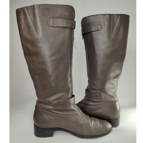 Gray Buckle riding boots by Circa JOAN & DAVID sz 8.5 - Picture 5 of 8